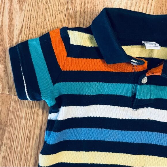 Janie & Jack Bright Colors Striped Short Sleeve Polo Shirt Size 12 Months - Picture 4 of 7